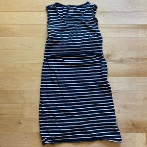 boob organic cotton nursing / maternity dress, navy & white stripe